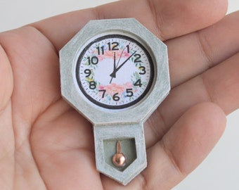 Miniature Clock  for Dollhouse, Modern Wall Clock, Miniature Clock, 12th Scale Clock