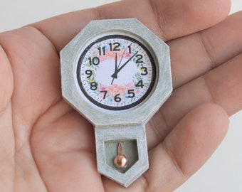 Miniature Clock  for Dollhouse, Modern Wall Clock, Miniature Clock, 12th Scale Clock