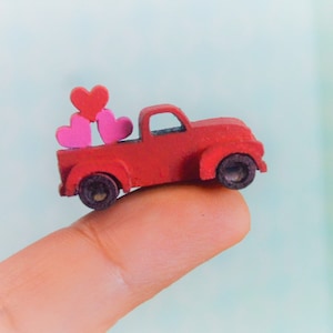 Dollhouse Miniature Valentines Red Truck Wood Home Decor 5.0 (2.9k)