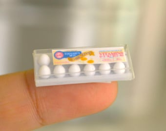 Dollhouse Miniature Eggs , Mini Kitchen Accessories , Realistic Mini Food 1:12 Scale