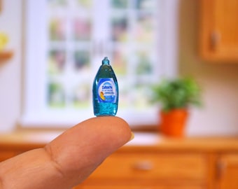 Miniature Dollhouse Dish Soap 1:12 Scale,  Kitchen Products, Mini Dollhouse Sink Accessories