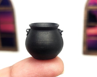 Dollhouse Miniature Halloween Cauldron, Candy Basket 1:12 Scale