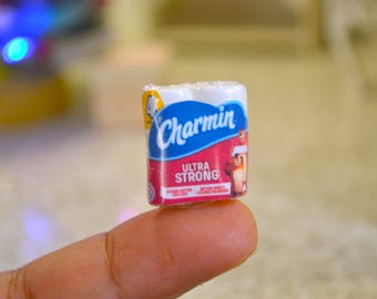 Miniature Toilet Paper 1:12 Scale , Dollhouse Bathroom Accessory , Realistic Mini Decor