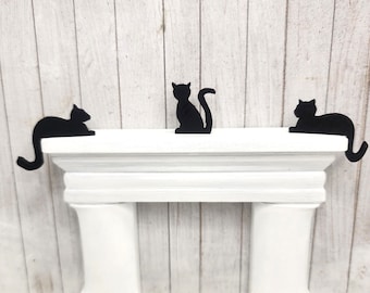 Dollhouse Miniature Black Cat Decoration: Halloween Decor (Set of 3)