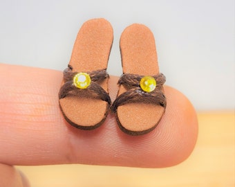 Dollhouse Miniature Sandals - Handmade 1:12 Scale Flip Flops