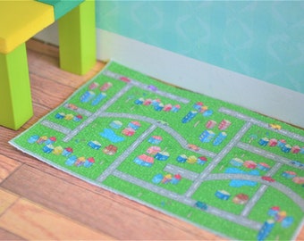 Dollhouse Miniature Rug Kids Play Mat, Childs Room  1:12 Scale