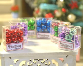 Miniature Christmas Ornaments 1:12 Scale, Dollhouse Christmas Decorations , Tiny Holiday Baubles
