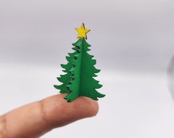 Dollhouse Miniature Christmas Wood Tree Holiday Decoration 1:12 Scale