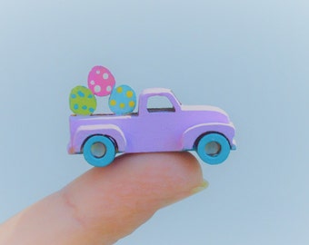 Dollhouse Miniature Easter Truck  1:12  Home Decor Purple