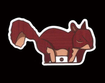 Red Squirrel, vinyl stickers, die-cut sticker, illustration,  sticker art