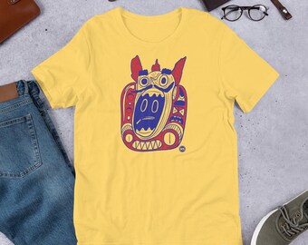 Possesion Pals - Print on demand Graphic Tee, illustration T-shirt, Unisex Tshirt, Red and Blue shirt.