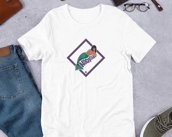 Norfolk VA Mermaid - Print on demand Graphic Tee, illustration T-shirt, Unisex Tshirt, Red and Blue shirt.