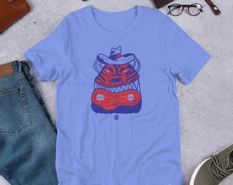 Space Cowboys - Print on demand Graphic Tee, illustration T-shirt, Unisex Tshirt, Red and Blue shirt.