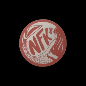 NFK Mermaid Pink 3x3in. | Circle vinyl sticker. Norfolk, Norfolk VA, NFK