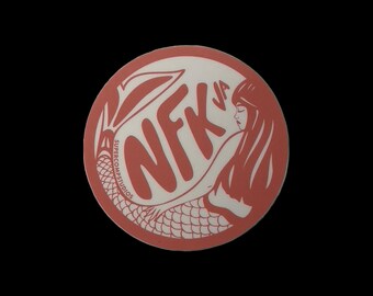 NFK Mermaid Pink 3x3in. | Circle vinyl sticker. Norfolk, Norfolk VA, NFK