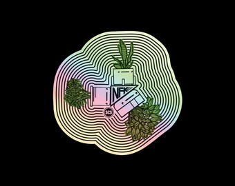 PotHeads, 3x35in. Holographic vinyl stickers, die-cut sticker, Holographic, Holographic Sticker