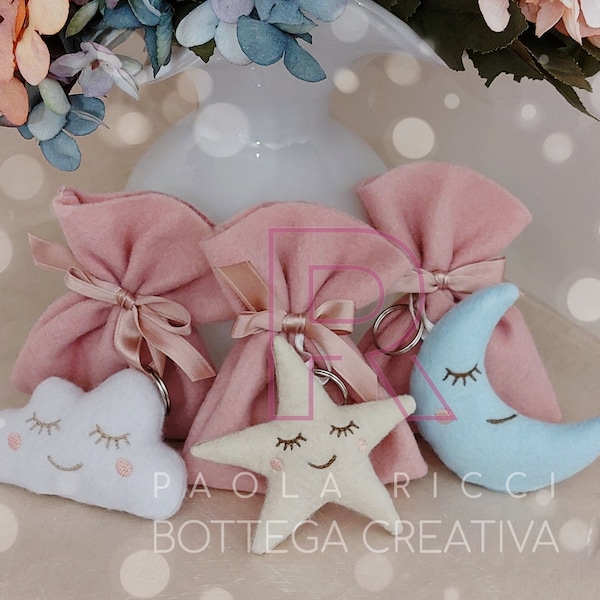 Sugared Almond Bag/Birth Star Moon Cloud Favor Bag