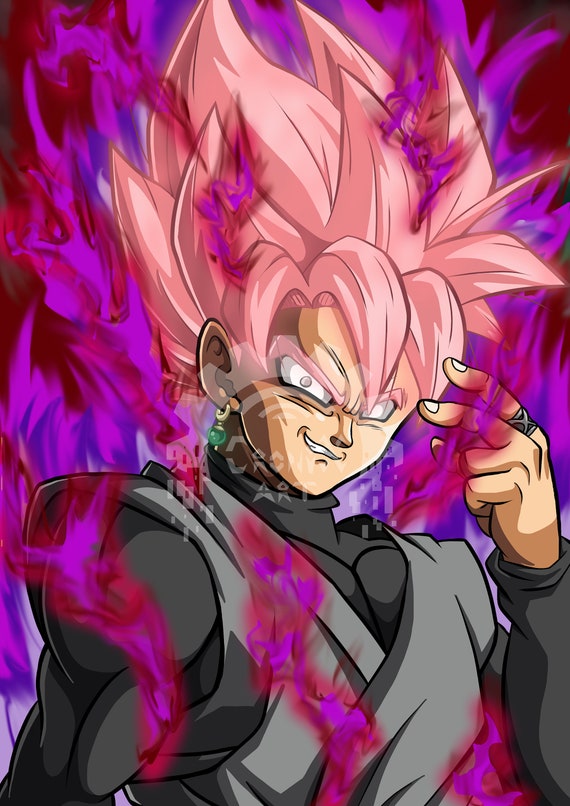 Rose Nightmare Goku Black super Saiyan Rosé/dragonball Poster A4