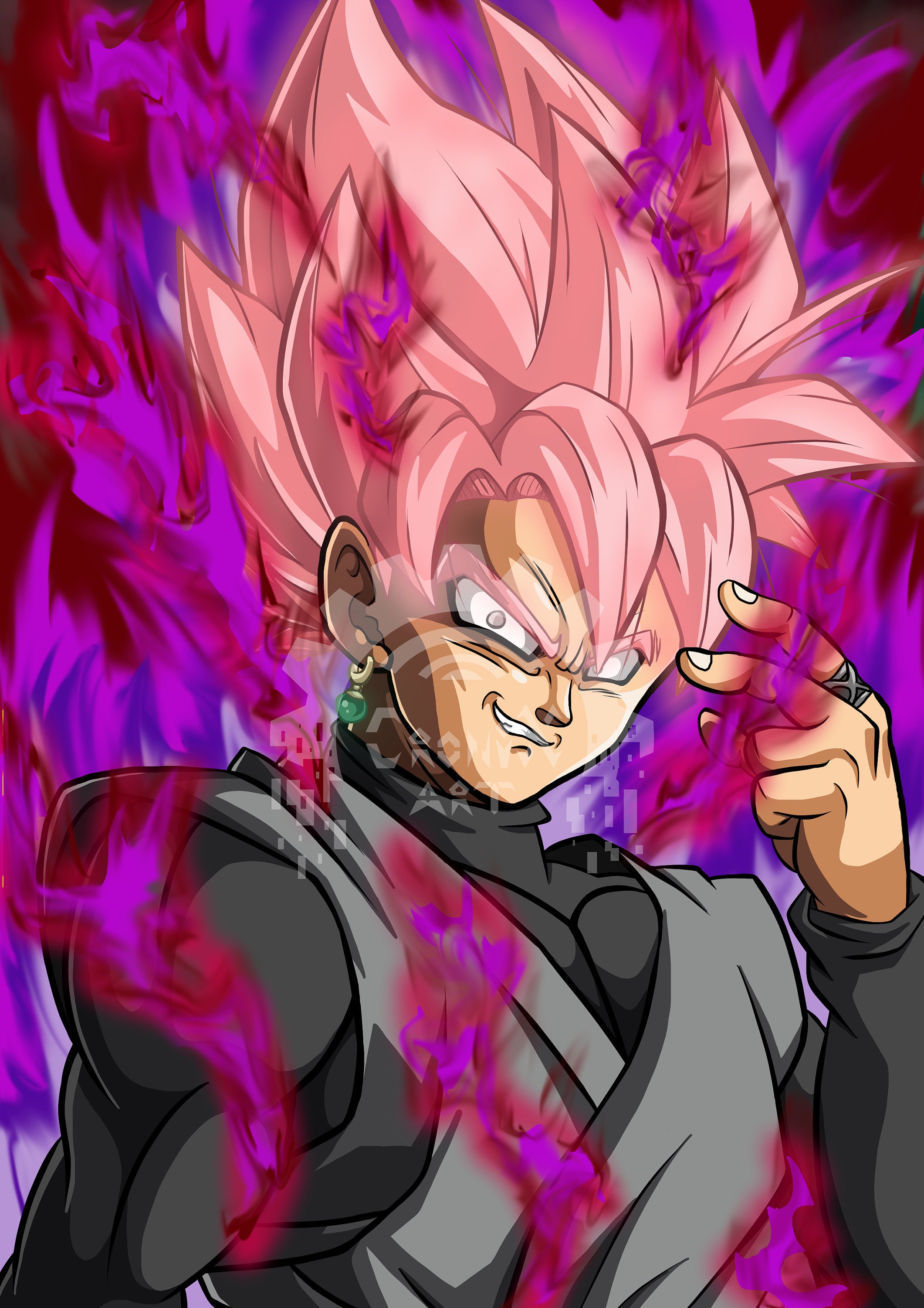 Desenho, Goku Black Super Sayajin Rosé