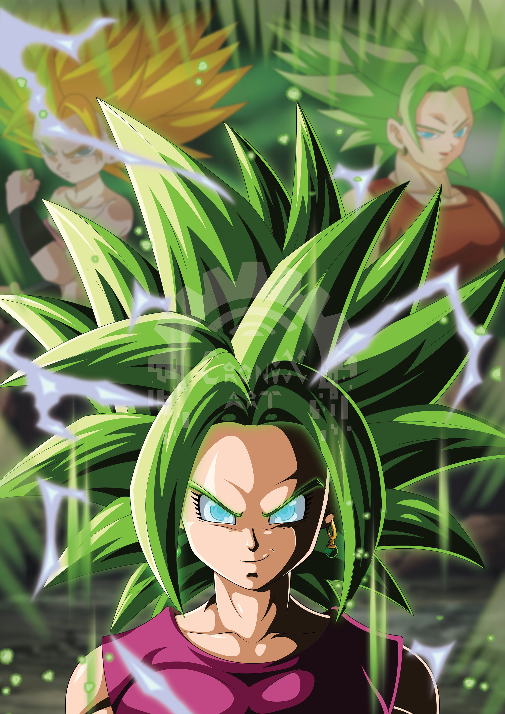 Pegatinas de Pared Dragon Ball Super Caulifla, Kefla y Kale