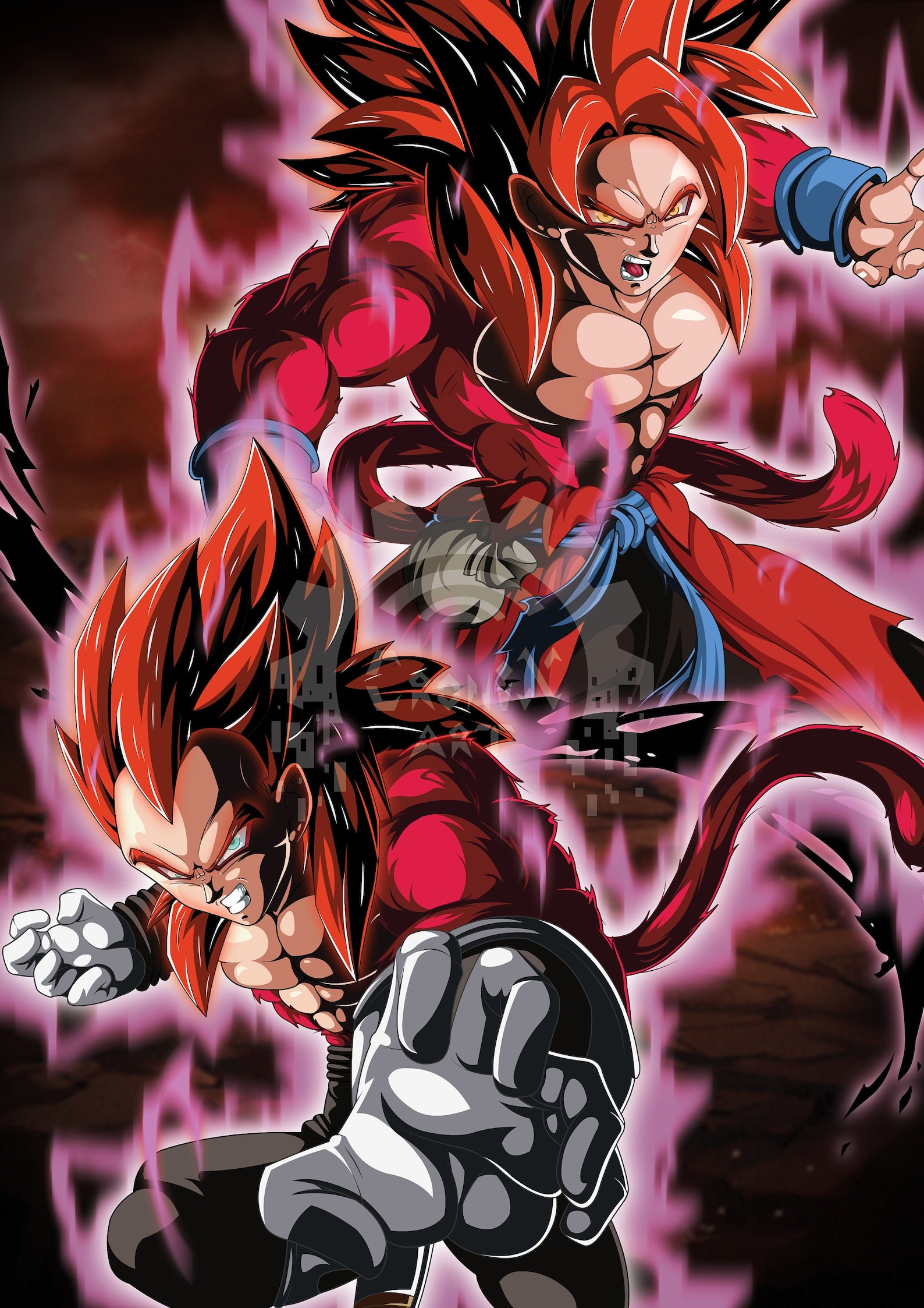 Pinnacle of Power Xeno SSJ4 Vegeta & Goku Limit Breaker | Etsy