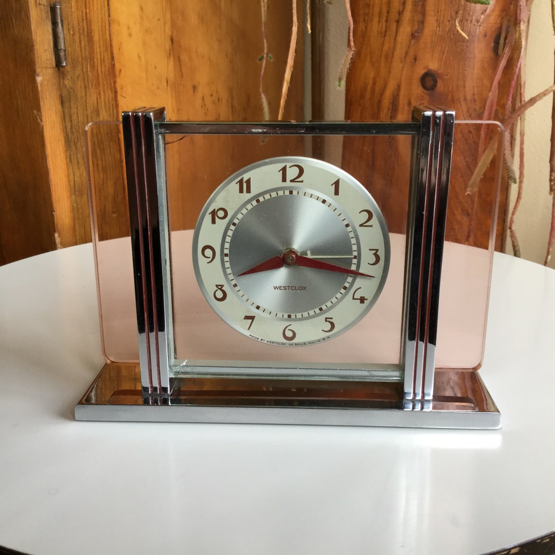 Pink Glass Westclox Leland Alarm Clock Will Not Wind Etsy