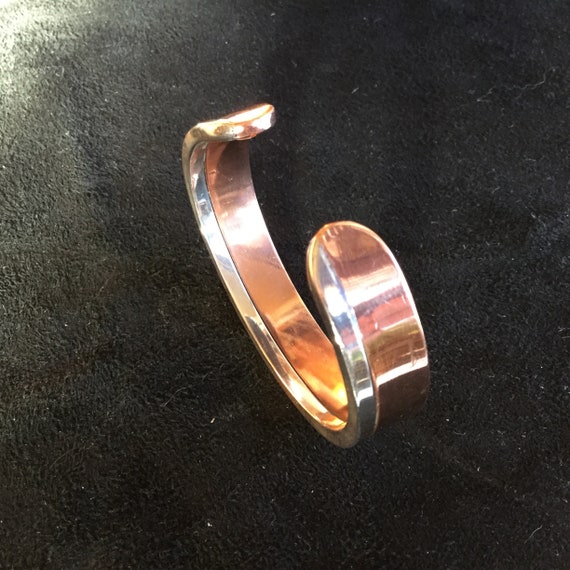 Copper / Silver Bracelet ~ SMALL ~ Signed - image 1