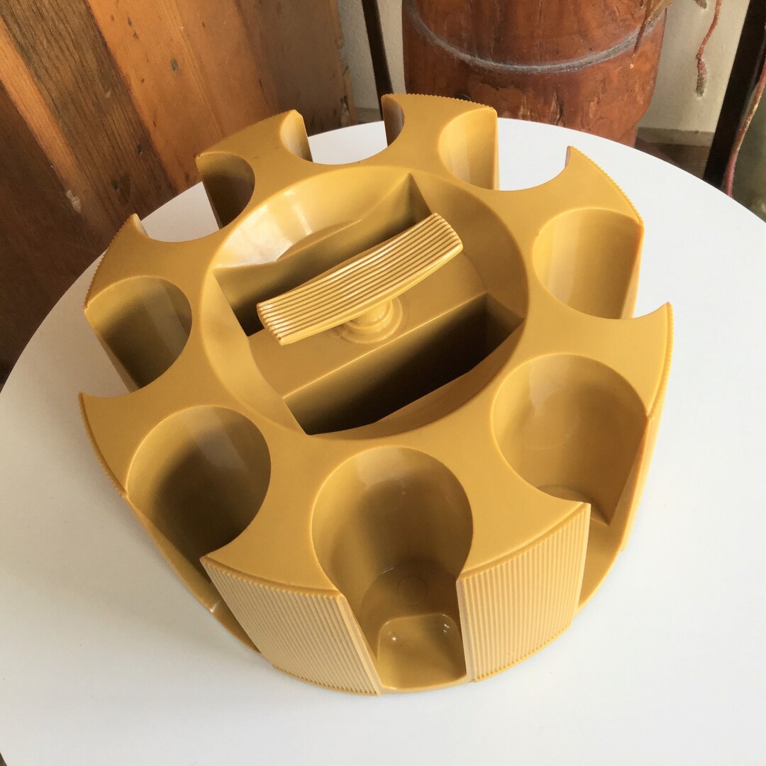 Vintage MCM Poker Chip Caddy Carousel Holder Etsy