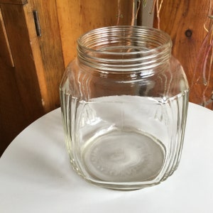Hazel Atlas 5895 Square Wide Mouth Storage / Refrigerator / Utensil Jar