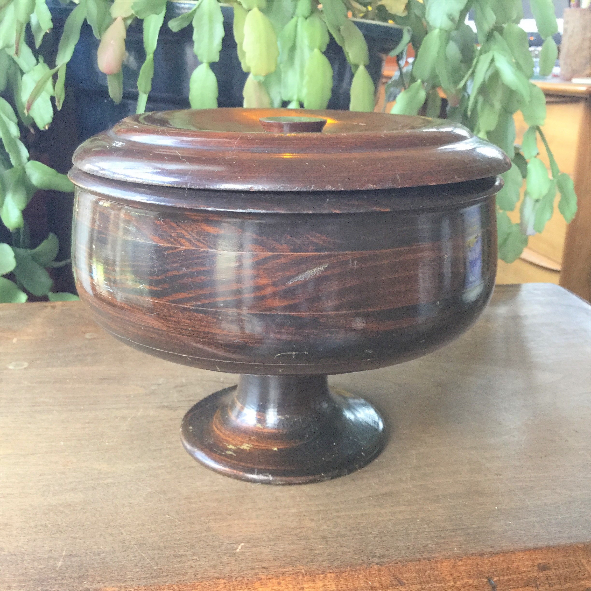 Footed Wood Bowl Segmented Wood Etsy