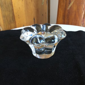 Mold-Blown Hand-Cut Crystal Candlestick Holder