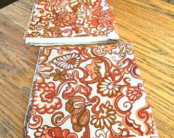 Tela de serigrafía Cohama vintage de mediados de siglo ~ 2 piezas