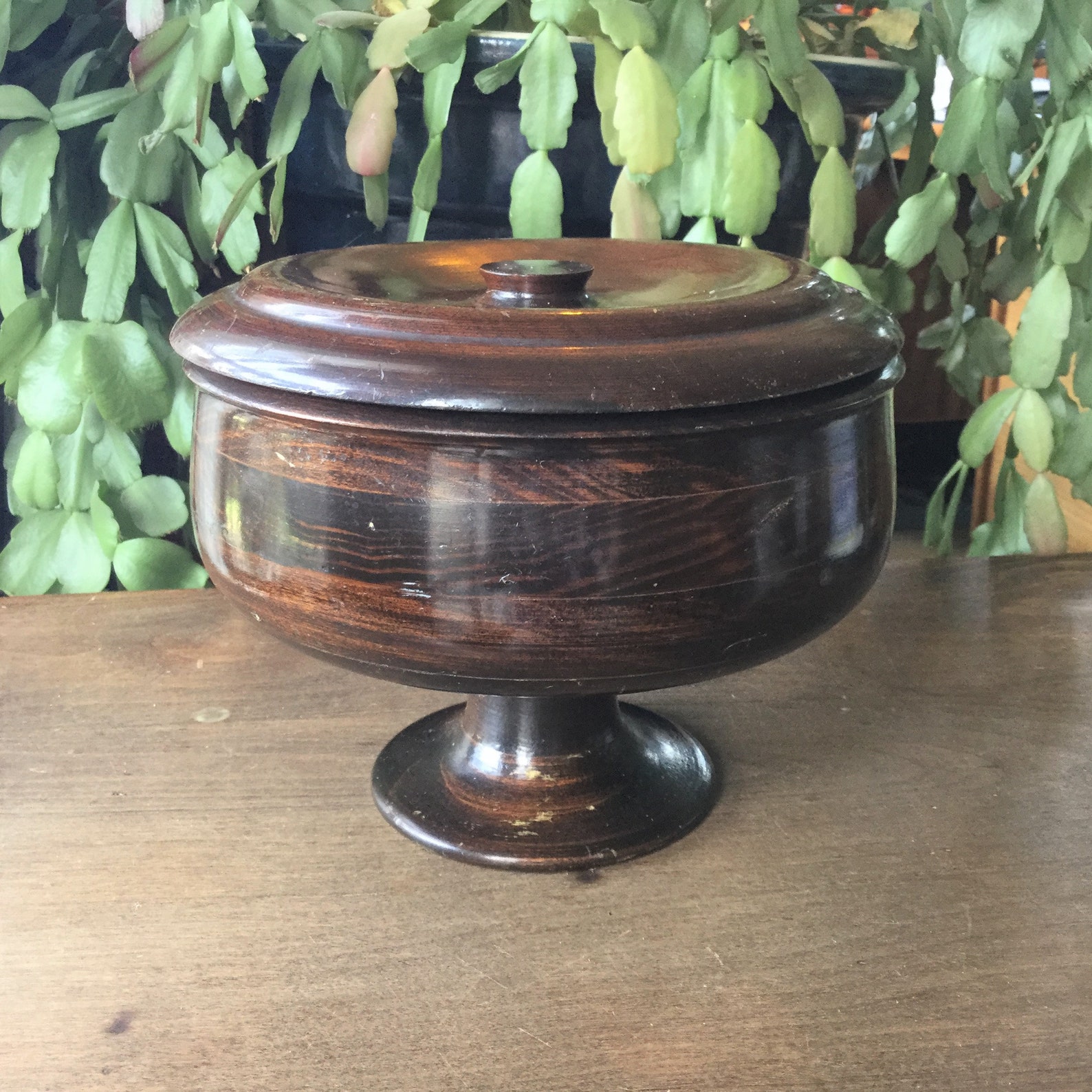 Footed Wood Bowl Segmented Wood Etsy