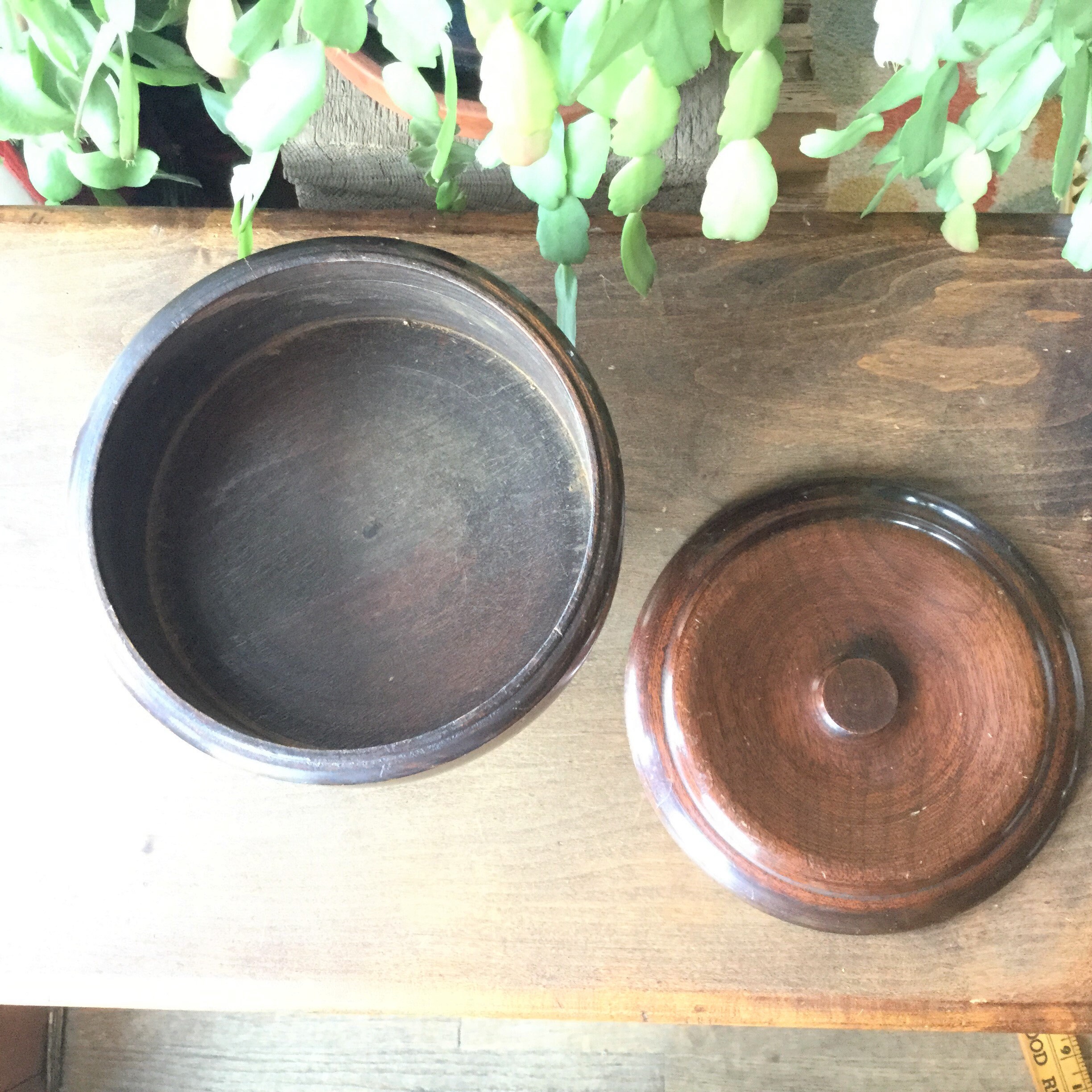 Footed Wood Bowl Segmented Wood Etsy
