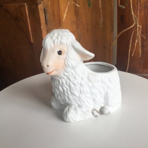 Vintage Ceramic Lamb Planter 64043
