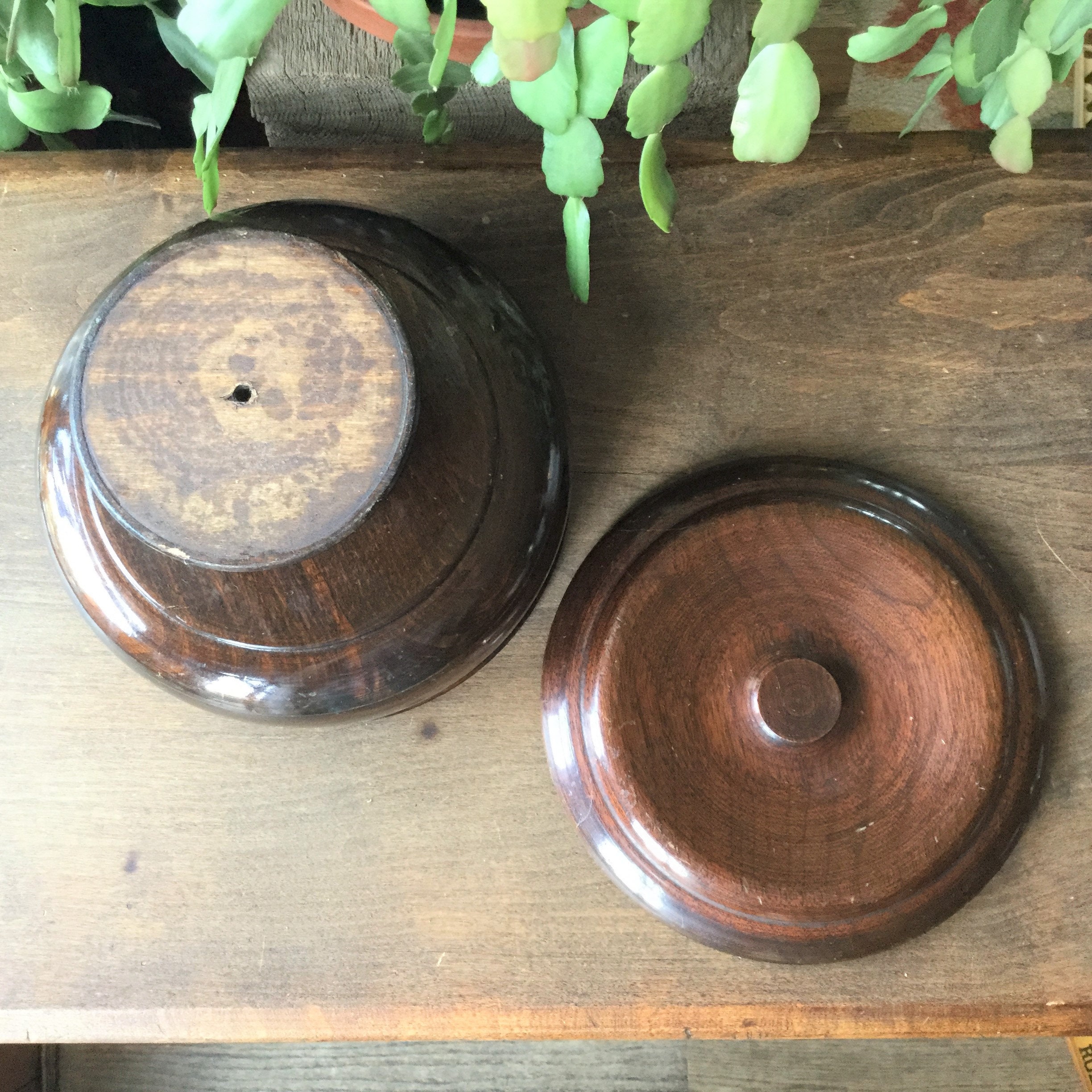 Footed Wood Bowl Segmented Wood Etsy