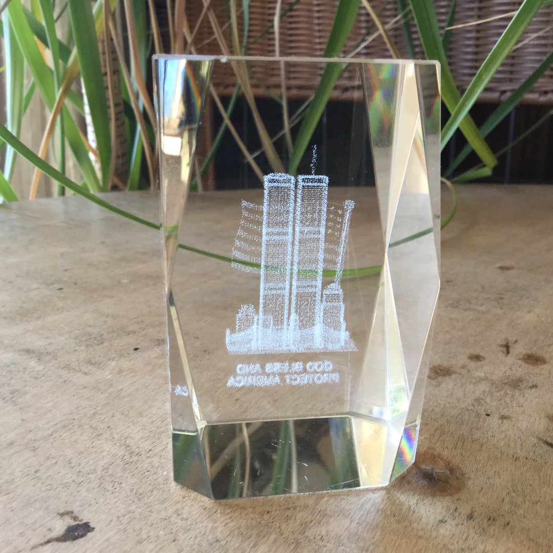New York Twin Towers Skyline Crystal Souvenir - Etsy