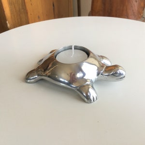 Restoration Hardware Silverplate Turtle Tea Light