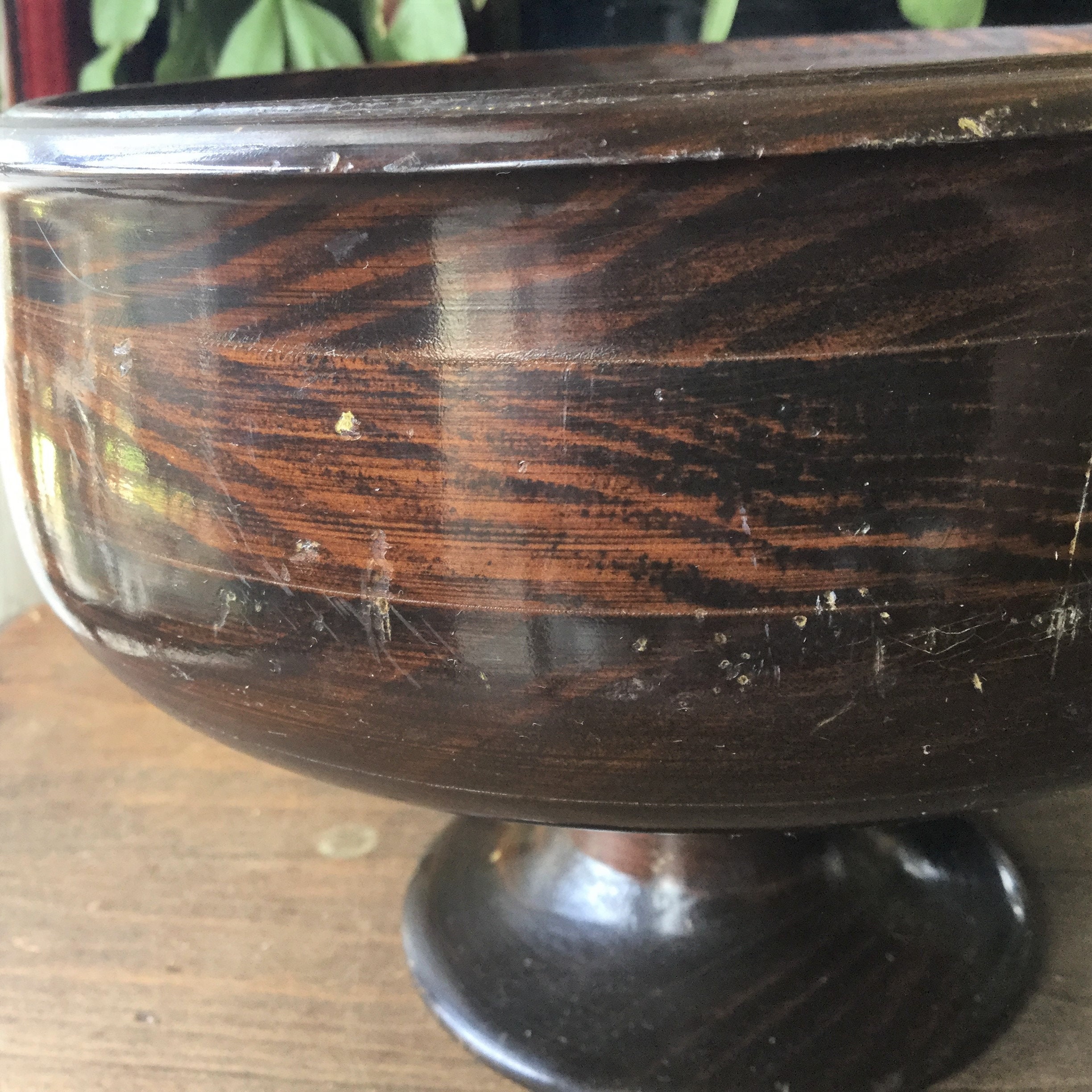 Footed Wood Bowl Segmented Wood Etsy