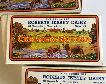 Set/4 Waxed Butter Boxes from Roberts Jersey Dairy