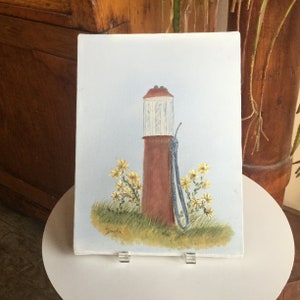 Peinture originale de pompe à essence ~ Signée