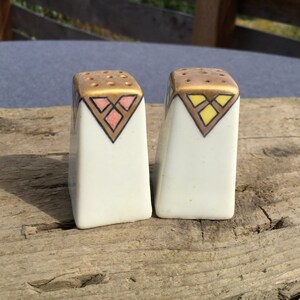 Antique Deco Noritake Nippon Salt and Pepper ~ Hand-Painted Miniature, Circa 1911