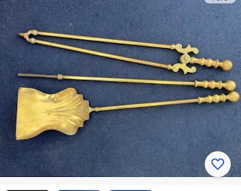 Fire Irons Victorian Brass Set