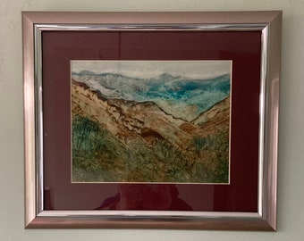 Encaustic Artwork Original Framed Picture " Highlands "