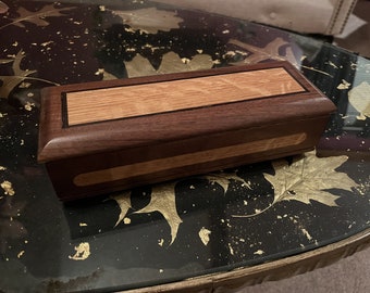 Multi-purpose Personalized Walnut Keepsake Box 8 1/2" x 3" x 2"