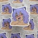 Neko Waifu Ahegao Sticker (1) 3 inches / Premium Stickers - Kawaii Waifu Waterproof Stickers - with pink Sakura background 