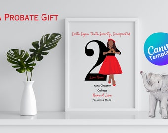 Personalized DST Diva Probate|Digital Download| Crossing DST Printable |Delta Sigma Theta|Membership Intake Gift|Wall Decor| Canva