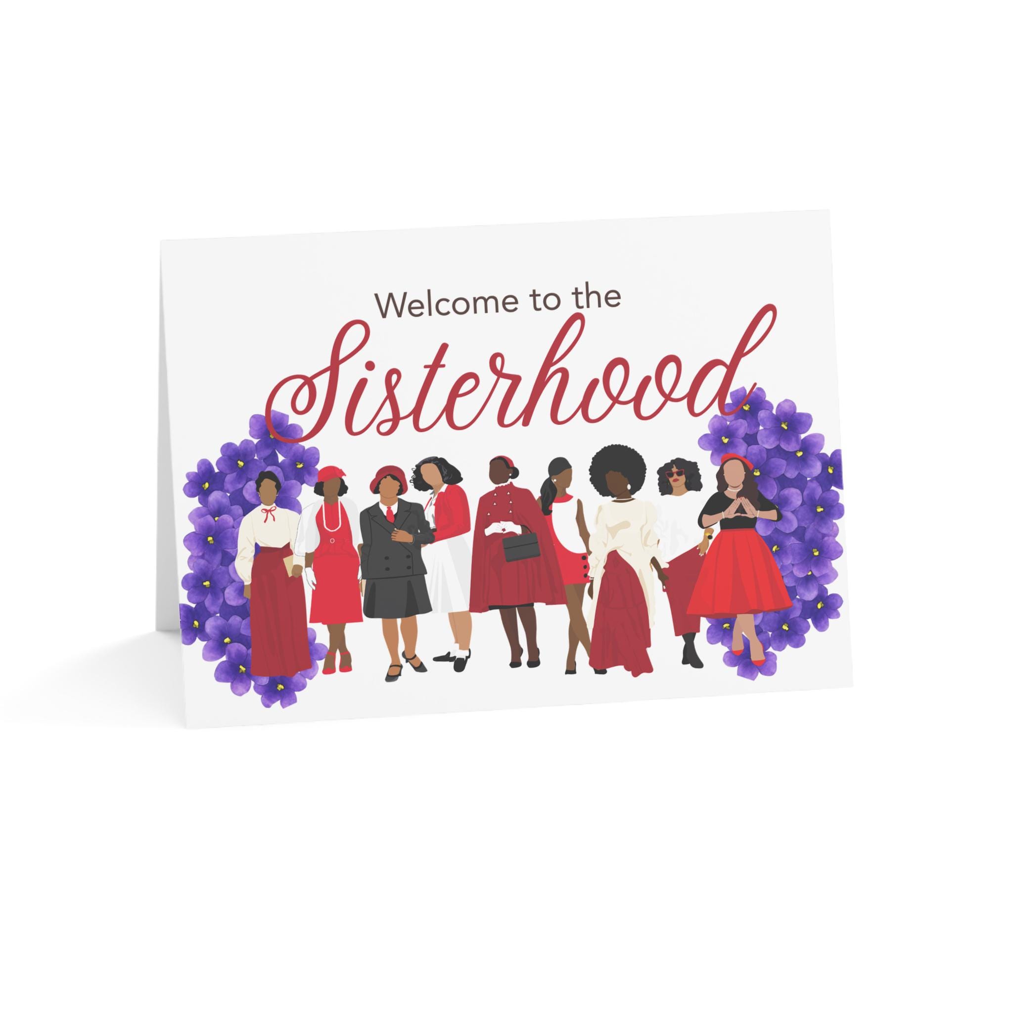 Delta Sigma Theta Sorority Card | Welcome | New Member Card | Crimson ...