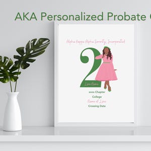 Personalized AKA Pretty Probate|Digital Download| Crossing AKA Printable |Alpha Kappa Alpha|Membership Intake Gift|Wall Decor