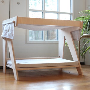Mid Century Modern Cat Bed with hammock, bunk bed and free gift!